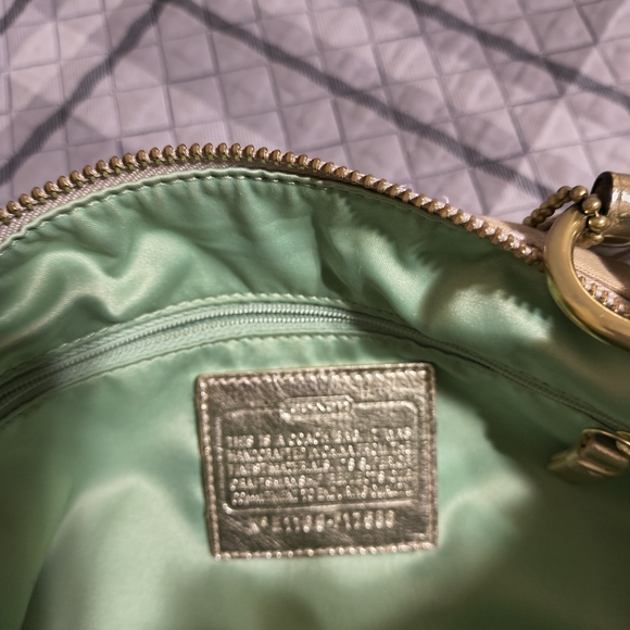 Coach Beige and Gold Patterned Shoulder Bag - Picture 2 of 6